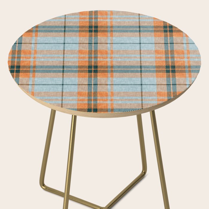 fall plaid - orange and blue Side Table Gallery Image 2