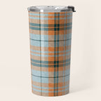fall plaid - orange and blue Travel Mug Gallery Image 2