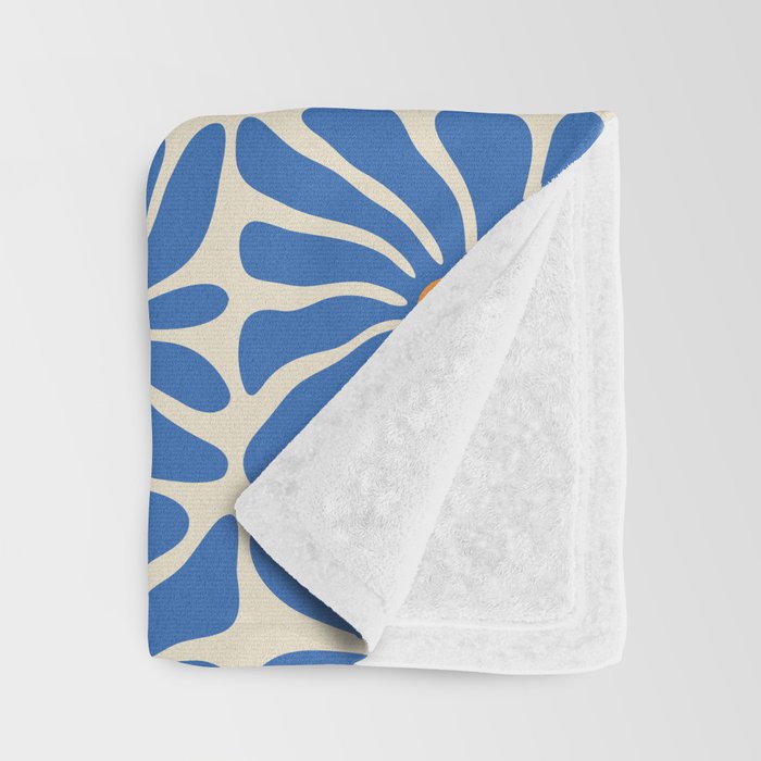 Vintage blue flower art pattern Throw Blanket Gallery Image 3