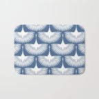 Japanese Crane Ornate Art Deco Powder Blue Pattern  Bath Mat Gallery Image 1