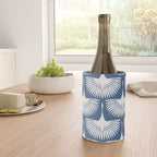 Japanese Crane Ornate Art Deco Powder Blue Pattern  Wine Chiller Gallery Image 4