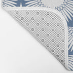 Japanese Crane Ornate Art Deco Powder Blue Pattern  Bath Mat Gallery Image 2