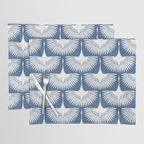 Japanese Crane Ornate Art Deco Powder Blue Pattern  Placemat Gallery Image 1