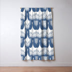 Japanese Crane Ornate Art Deco Powder Blue Pattern  Window Curtain Gallery Image 3