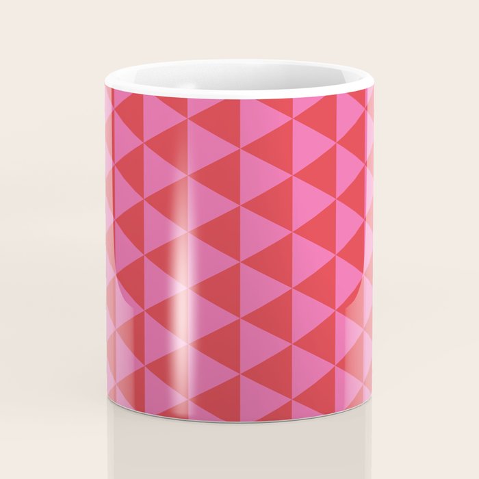 Red and Pink Geometric Pattern Coffee Mug Gallery Image 4