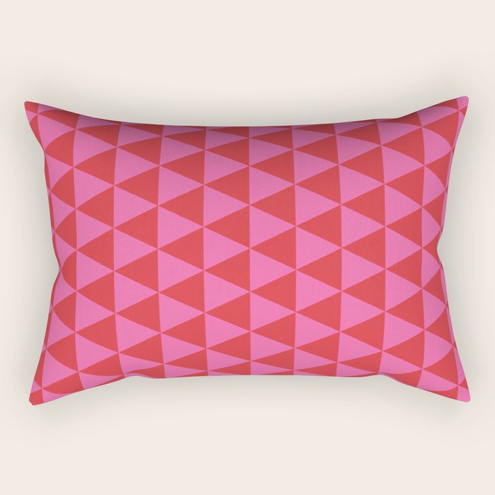 Red and Pink Geometric Pattern Rectangular Pillow Gallery Image 1