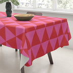 Red and Pink Geometric Pattern Tablecloth Gallery Image 3