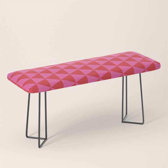 Red and Pink Geometric Pattern Bench Gallery Image 1