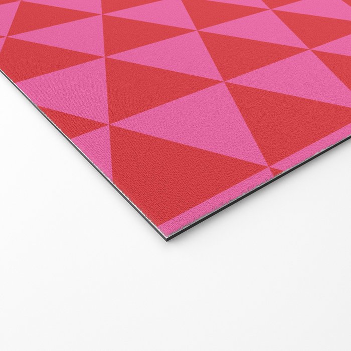 Red and Pink Geometric Pattern Welcome Mat Gallery Image 2