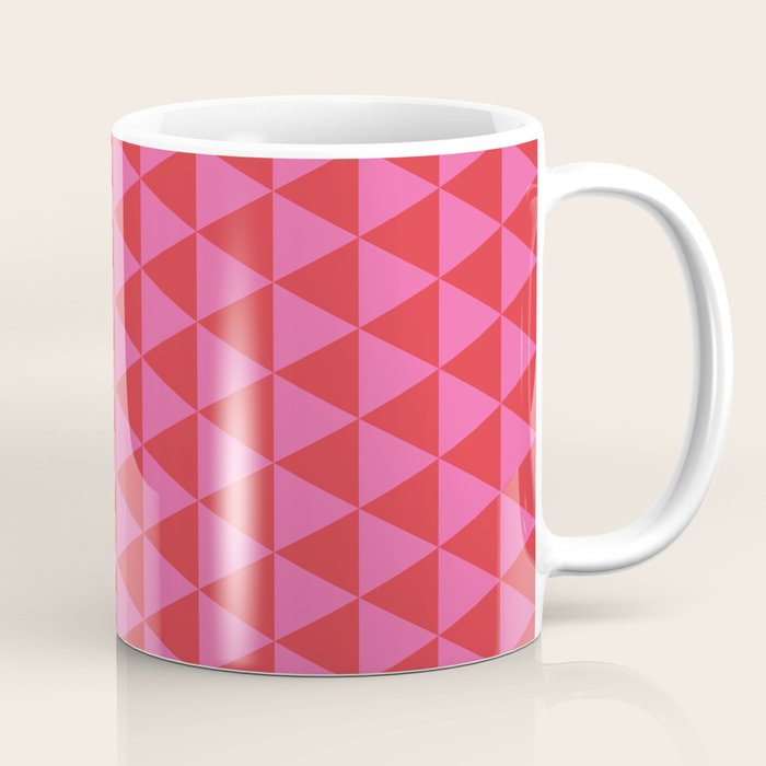 Red and Pink Geometric Pattern Coffee Mug Gallery Image 1