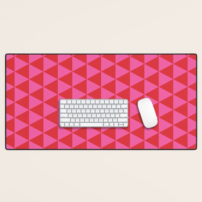 Red and Pink Geometric Pattern Desk Mat Gallery Image 1