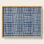 Sloane Grid - navy blue grid pillow, home decor, painterly Serving Tray Gallery Image 1
