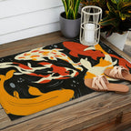 Koi in Black Water Outdoor Rug Gallery Image 2