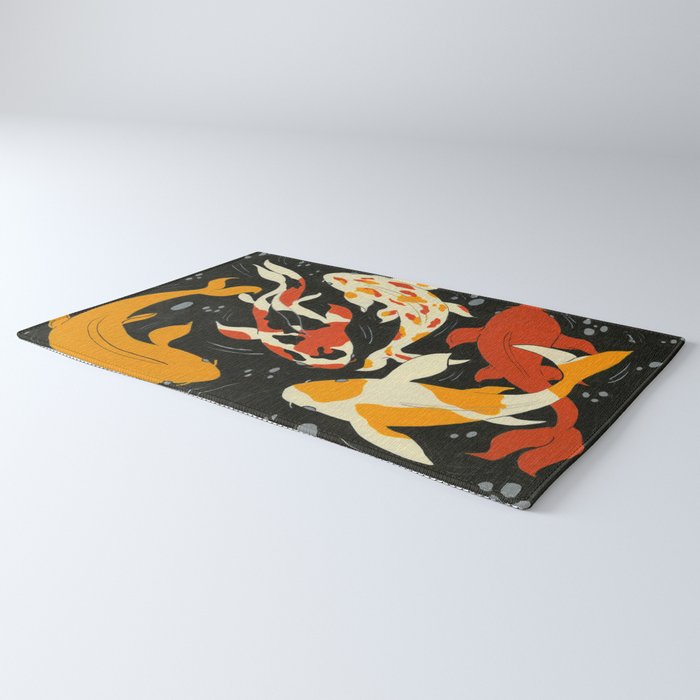Koi in Black Water Rug Gallery Image 3