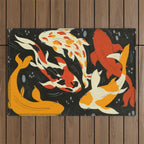 Koi in Black Water Outdoor Rug Gallery Image 1
