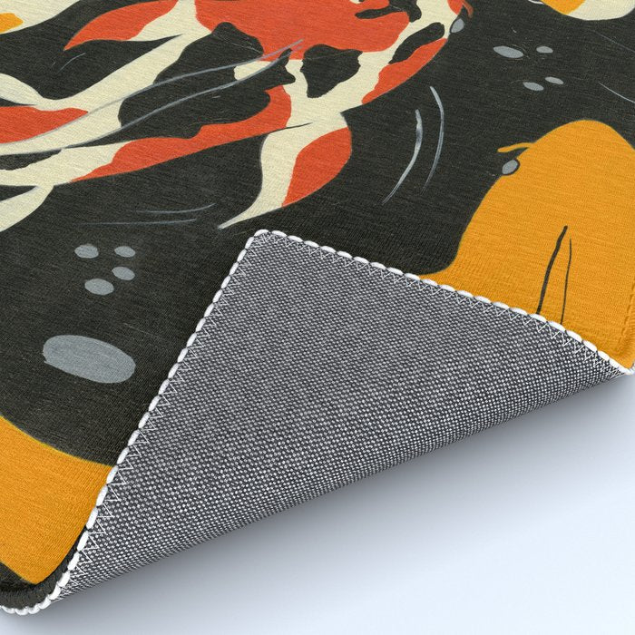 Koi in Black Water Rug Gallery Image 4