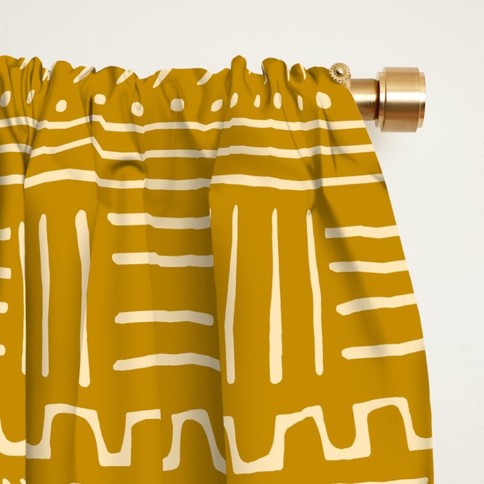 Mud Cloth on Mustard Window Curtain Gallery Image 2
