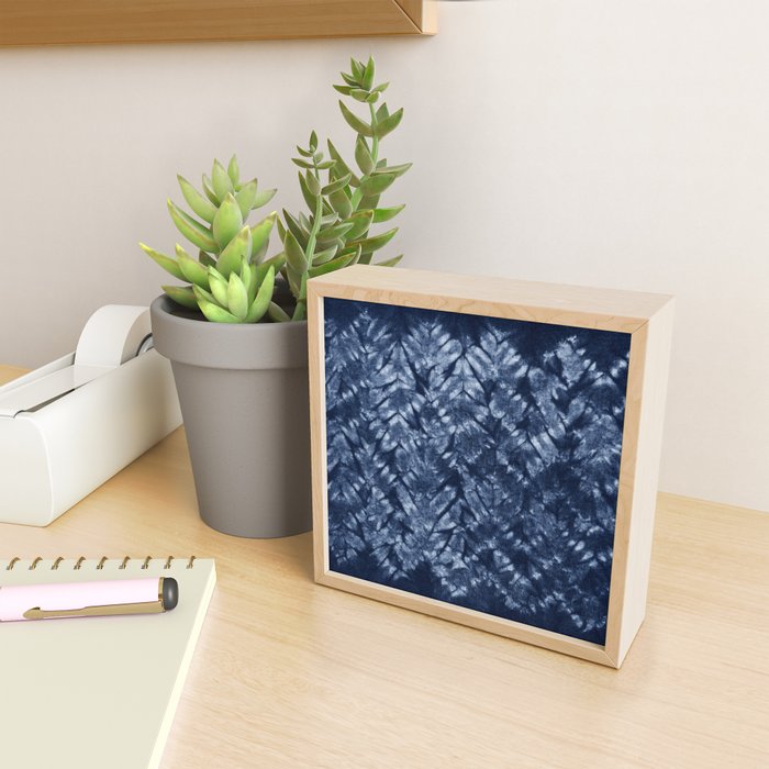Indigo Blue Shibori Tie Dye, Boho Art Mini Art Print Gallery Image 2