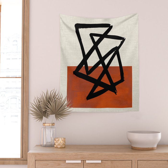 Orange Shards Wall Tapestry Gallery Image 2