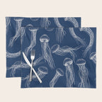 Jellyfish Print - Navy Placemat Gallery Image 1