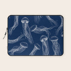 Jellyfish Print - Navy Laptop Sleeve Gallery Image 1