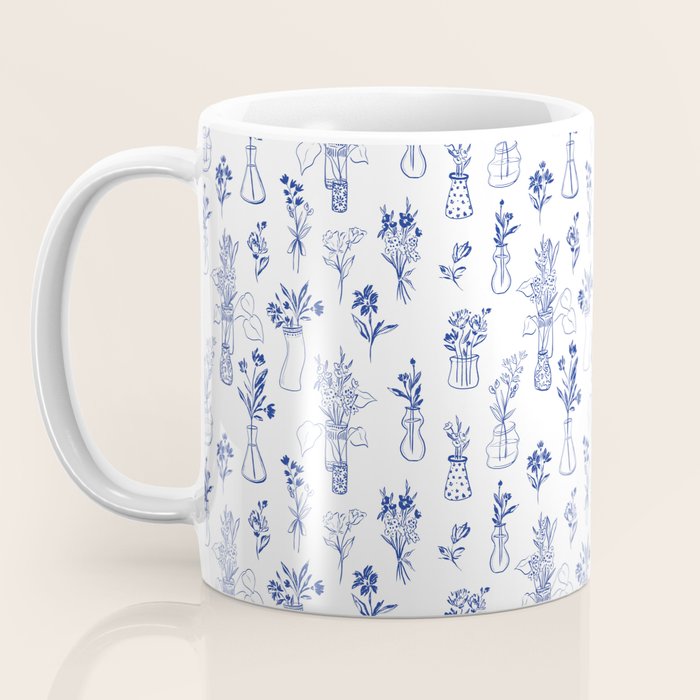 Simple Still Life with Flowers and Vases Coffee Mug Gallery Image 3