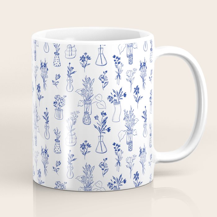Simple Still Life with Flowers and Vases Coffee Mug Gallery Image 1