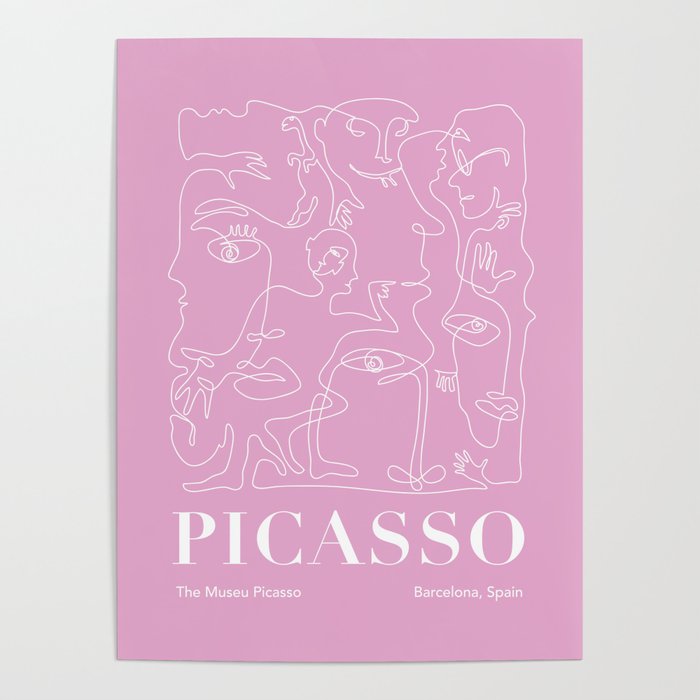 Picasso Pink Faces Line Art Poster Gallery Image 4