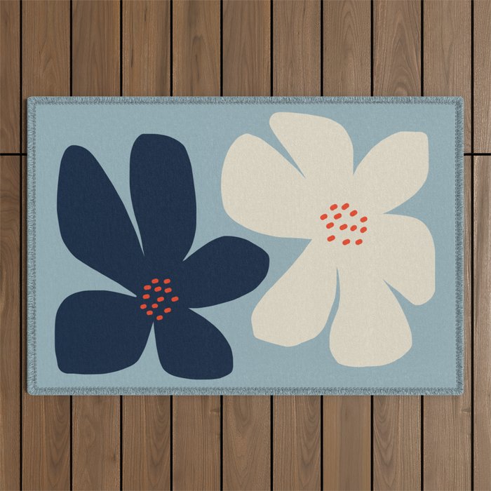 Abstract floral Outdoor Rug Gallery Image 1