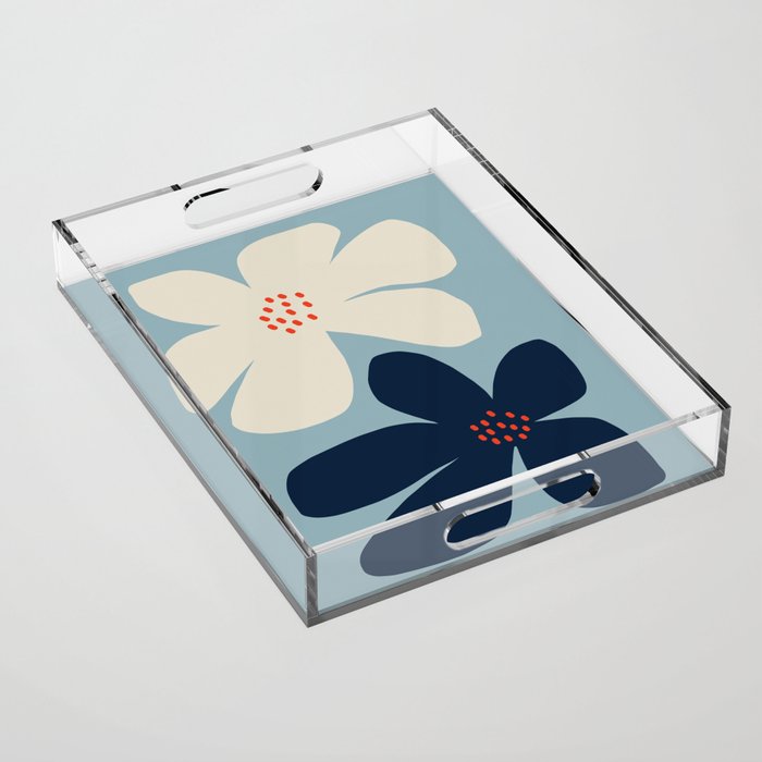 Abstract floral Acrylic Tray Gallery Image 1