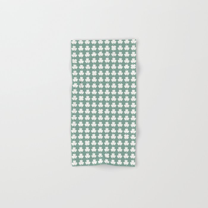 Clovers XXXIII Sage Green Botanical Pattern Bath Towel Gallery Image 1