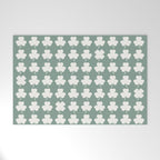 Clovers XXXIII Sage Green Botanical Pattern Welcome Mat Gallery Image 1