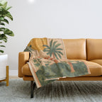 Sun Drenched Casa with Palms Mediterranean Tropical Vibes Throw Blanket Gallery Image 1
