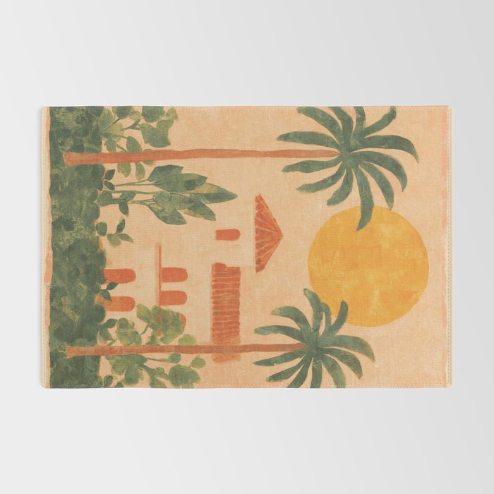 Sun Drenched Casa with Palms Mediterranean Tropical Vibes Rug Gallery Image 2