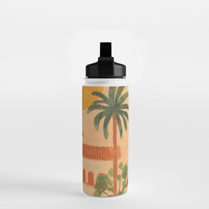 Sun Drenched Casa with Palms Mediterranean Tropical Vibes Water Bottle Gallery Image 2