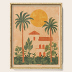 Sun Drenched Casa with Palms Mediterranean Tropical Vibes Serving Tray Gallery Image 1