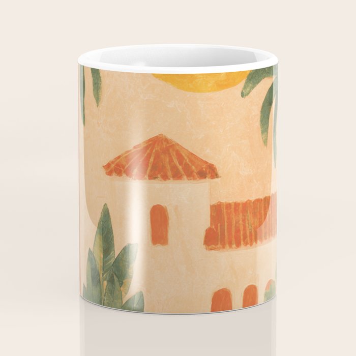 Sun Drenched Casa with Palms Mediterranean Tropical Vibes Coffee Mug Gallery Image 4