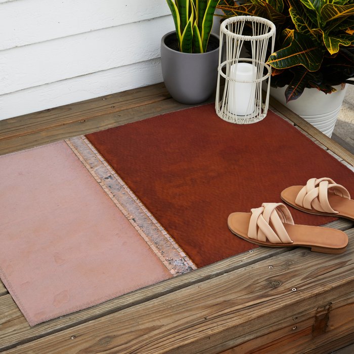 Pink and Red Salt Lake in Italy Outdoor Rug Gallery Image 2