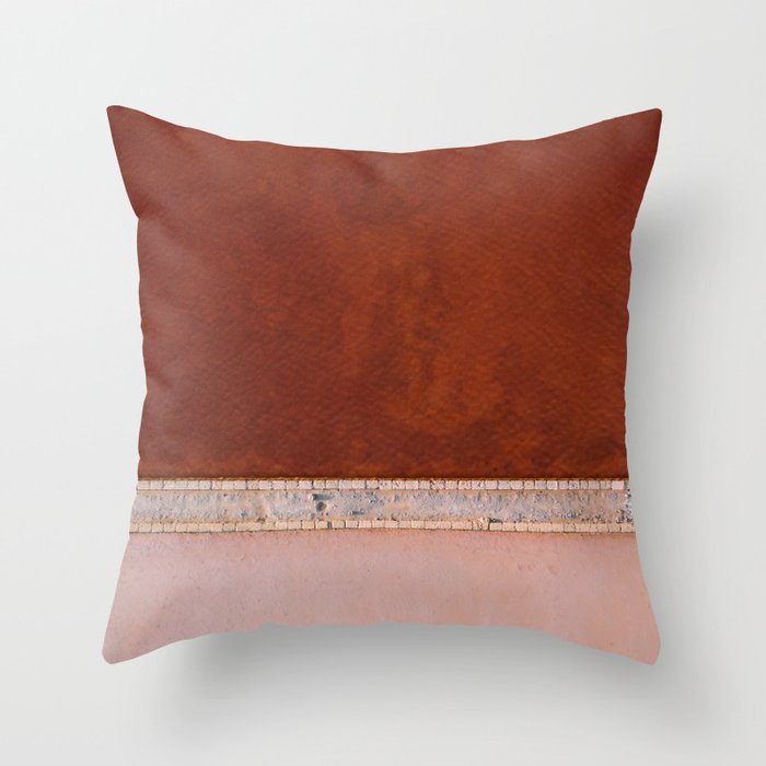 Pink and Red Salt Lake in Italy Throw Pillow Gallery Image 1