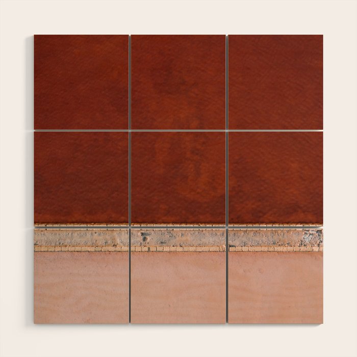 Pink and Red Salt Lake in Italy Wood Wall Art Gallery Image 1