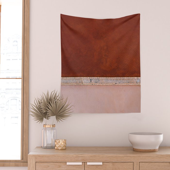 Pink and Red Salt Lake in Italy Wall Tapestry Gallery Image 2