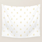 Winter christmas gingerbread house doodle pattern Wall Tapestry Gallery Image 4