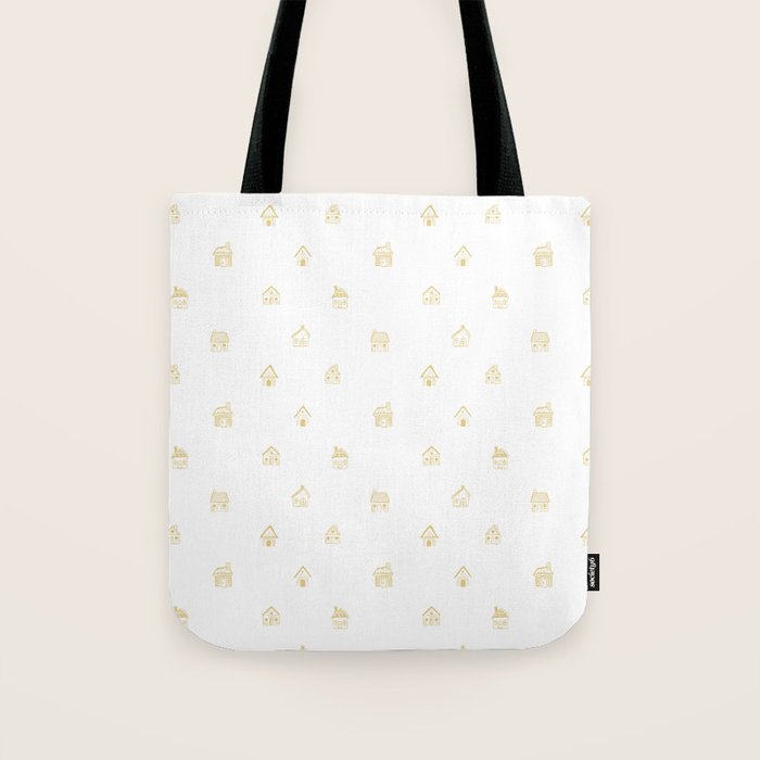 Winter christmas gingerbread house doodle pattern Tote Bag Gallery Image 1
