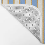 Vintage Cabana Stripe Pastel Blue And Gold Retro Coastal Beach Vibe Bath Mat Gallery Image 2