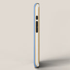 Vintage Cabana Stripe Pastel Blue And Gold Retro Coastal Beach Vibe iPhone Case Gallery Image 2
