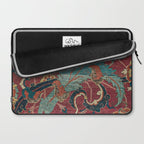 Flowery Arabic Rug I // 17th Century Colorful Plum Red Light Teal Sapphire Navy Blue Ornate Pattern Laptop Sleeve Gallery Image 2