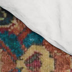 Flowery Arabic Rug I // 17th Century Colorful Plum Red Light Teal Sapphire Navy Blue Ornate Pattern Comforter Gallery Image 4