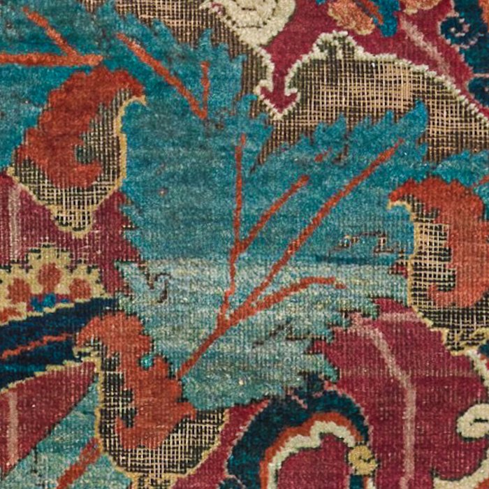Flowery Arabic Rug I // 17th Century Colorful Plum Red Light Teal Sapphire Navy Blue Ornate Pattern Coffee Mug Gallery Image 2
