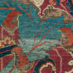 Flowery Arabic Rug I // 17th Century Colorful Plum Red Light Teal Sapphire Navy Blue Ornate Pattern Coffee Mug Gallery Image 2