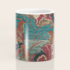Flowery Arabic Rug I // 17th Century Colorful Plum Red Light Teal Sapphire Navy Blue Ornate Pattern Coffee Mug Gallery Image 4